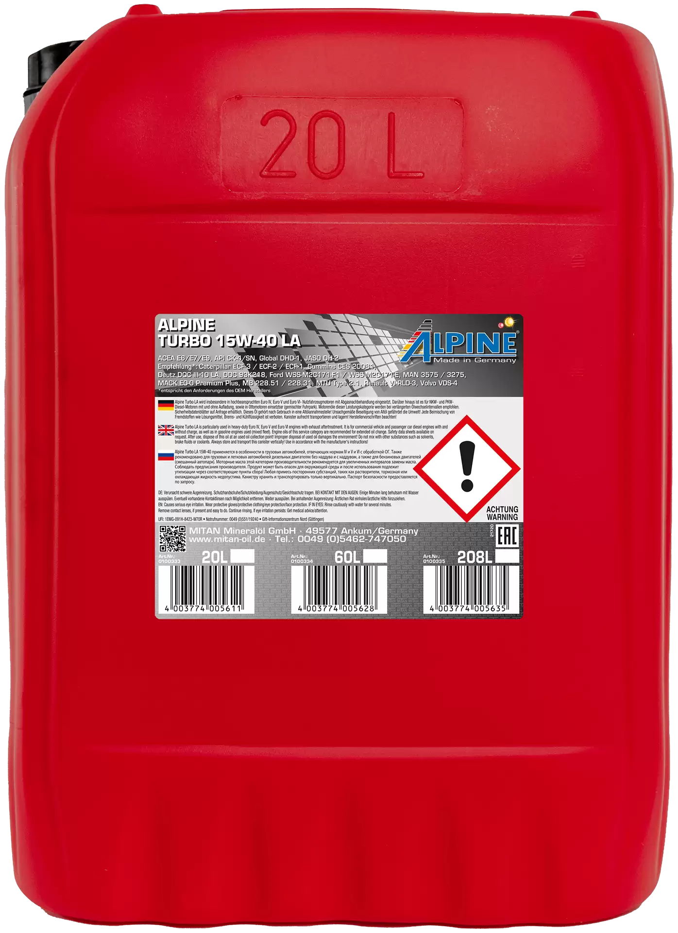 ALPINE Turbo 15W-40 LA